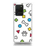 Dog Paw Seamless Pattern Footprint Bone Samsung Galaxy S20 Ultra 6.9 Inch TPU UV Case