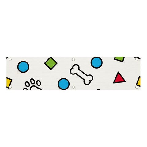 Dog Paw Seamless Pattern Footprint Bone Banner and Sign 4  x 1  from ArtsNow.com Front