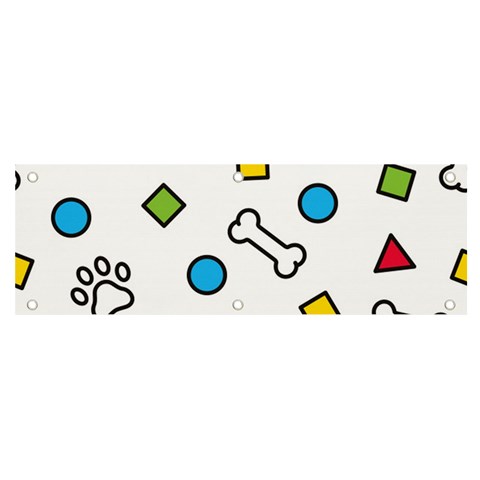 Dog Paw Seamless Pattern Footprint Bone Banner and Sign 6  x 2  from ArtsNow.com Front