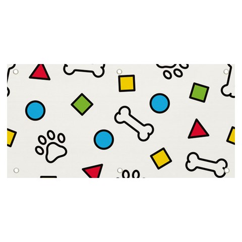 Dog Paw Seamless Pattern Footprint Bone Banner and Sign 6  x 3  from ArtsNow.com Front