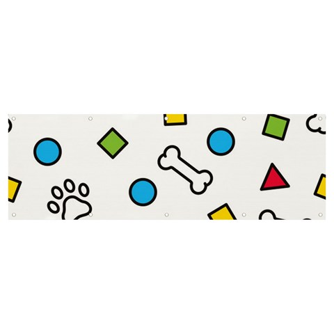 Dog Paw Seamless Pattern Footprint Bone Banner and Sign 12  x 4  from ArtsNow.com Front