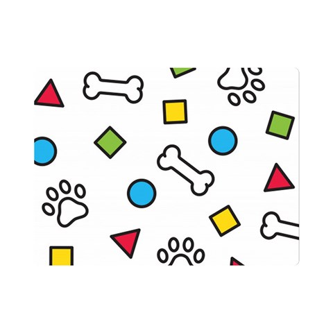 Dog Paw Seamless Pattern Footprint Bone Premium Plush Fleece Blanket (Mini) from ArtsNow.com 35 x27  Blanket Front