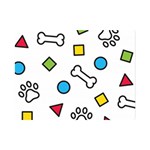 Dog Paw Seamless Pattern Footprint Bone Premium Plush Fleece Blanket (Mini)