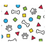Dog Paw Seamless Pattern Footprint Bone Premium Plush Fleece Blanket (Small)