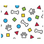 Dog Paw Seamless Pattern Footprint Bone Premium Plush Fleece Blanket (Medium)