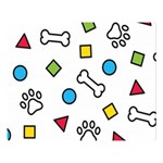 Dog Paw Seamless Pattern Footprint Bone Premium Plush Fleece Blanket (Large)