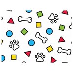 Dog Paw Seamless Pattern Footprint Bone Two Sides Premium Plush Fleece Blanket (Extra Small)