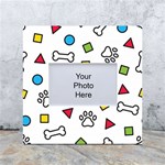 Dog Paw Seamless Pattern Footprint Bone White Box Photo Frame 4  x 6 