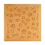 Dog Paw Seamless Pattern Footprint Bone Wood Photo Frame Cube