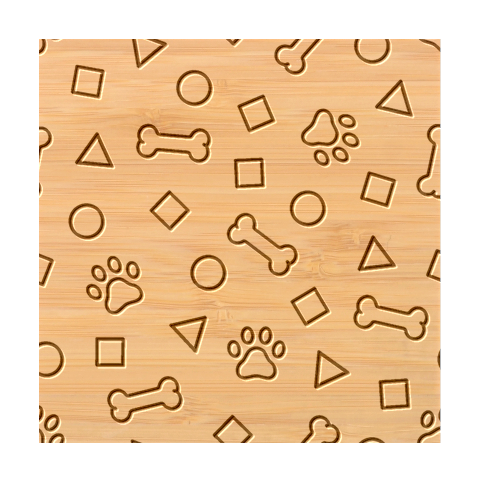 Dog Paw Seamless Pattern Footprint Bone Bamboo Coaster Set from ArtsNow.com Coaster 1