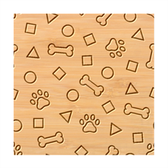 Dog Paw Seamless Pattern Footprint Bone Bamboo Coaster Set from ArtsNow.com Coaster 2