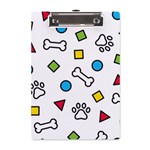 Dog Paw Seamless Pattern Footprint Bone A5 Acrylic Clipboard