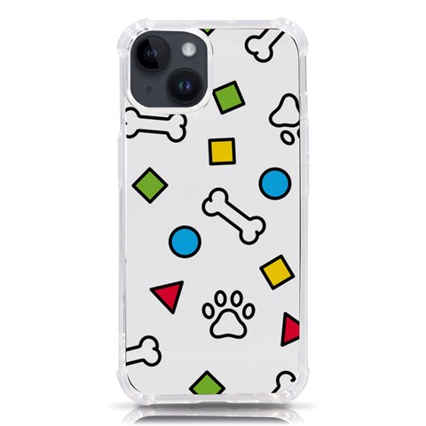 Dog Paw Seamless Pattern Footprint Bone iPhone 14 TPU UV Print Case from ArtsNow.com Front