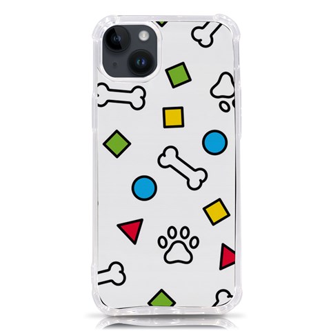 Dog Paw Seamless Pattern Footprint Bone iPhone 14 Plus TPU UV Print Case from ArtsNow.com Front
