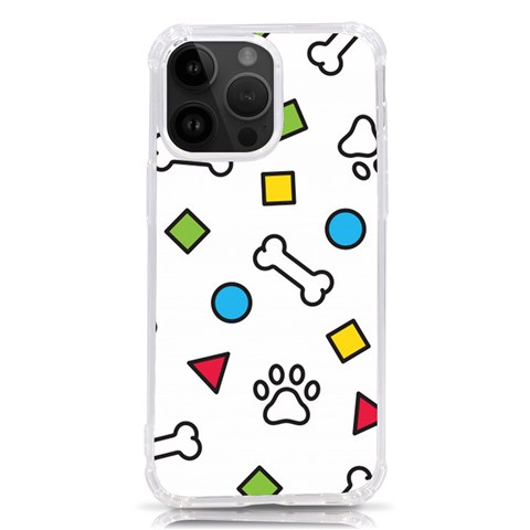 Dog Paw Seamless Pattern Footprint Bone iPhone 14 Pro Max TPU UV Print Case from ArtsNow.com Front