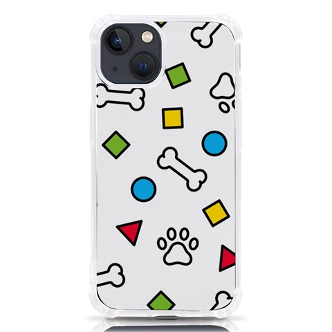 Dog Paw Seamless Pattern Footprint Bone iPhone 13 TPU UV Print Case from ArtsNow.com Front