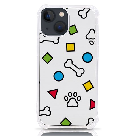 Dog Paw Seamless Pattern Footprint Bone iPhone 13 mini TPU UV Print Case from ArtsNow.com Front