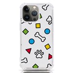 Dog Paw Seamless Pattern Footprint Bone iPhone 13 Pro TPU UV Print Case