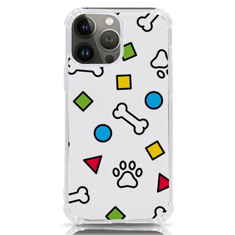Dog Paw Seamless Pattern Footprint Bone iPhone 13 Pro Max TPU UV Print Case from ArtsNow.com Front