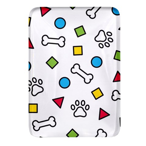 Dog Paw Seamless Pattern Footprint Bone Rectangular Glass Fridge Magnet (4 pack) from ArtsNow.com Front