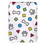 Dog Paw Seamless Pattern Footprint Bone Rectangular Glass Fridge Magnet (4 pack)