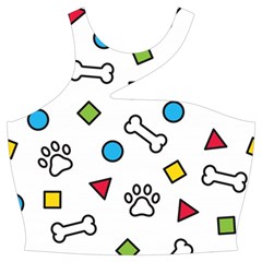 Dog Paw Seamless Pattern Footprint Bone Cut Out Top from ArtsNow.com Front