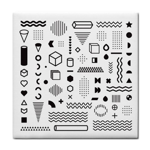 Pattern Hipster Abstract Form Geometric Line Variety Shapes Polkadots Fashion Style Seamless Tile Coaster from ArtsNow.com Front