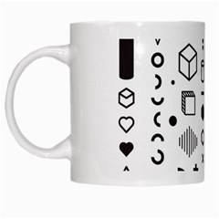 Pattern Hipster Abstract Form Geometric Line Variety Shapes Polkadots Fashion Style Seamless White Mug from ArtsNow.com Left