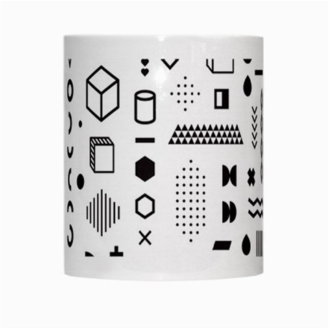 Pattern Hipster Abstract Form Geometric Line Variety Shapes Polkadots Fashion Style Seamless White Mug from ArtsNow.com Center