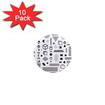 Pattern Hipster Abstract Form Geometric Line Variety Shapes Polkadots Fashion Style Seamless 1  Mini Magnet (10 pack) 