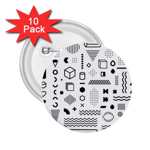 Pattern Hipster Abstract Form Geometric Line Variety Shapes Polkadots Fashion Style Seamless 2.25  Buttons (10 pack)  from ArtsNow.com Front