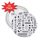 Pattern Hipster Abstract Form Geometric Line Variety Shapes Polkadots Fashion Style Seamless 2.25  Buttons (10 pack) 