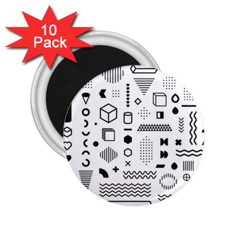 Pattern Hipster Abstract Form Geometric Line Variety Shapes Polkadots Fashion Style Seamless 2.25  Magnets (10 pack)  from ArtsNow.com Front