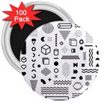 Pattern Hipster Abstract Form Geometric Line Variety Shapes Polkadots Fashion Style Seamless 3  Magnets (100 pack)
