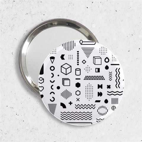 Pattern Hipster Abstract Form Geometric Line Variety Shapes Polkadots Fashion Style Seamless 2.25  Handbag Mirrors from ArtsNow.com Front