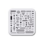 Pattern Hipster Abstract Form Geometric Line Variety Shapes Polkadots Fashion Style Seamless Rubber Coaster (Square)