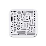 Pattern Hipster Abstract Form Geometric Line Variety Shapes Polkadots Fashion Style Seamless Rubber Square Coaster (4 pack)