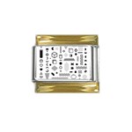 Pattern Hipster Abstract Form Geometric Line Variety Shapes Polkadots Fashion Style Seamless Gold Trim Italian Charm (9mm)