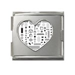Pattern Hipster Abstract Form Geometric Line Variety Shapes Polkadots Fashion Style Seamless Mega Link Heart Italian Charm (18mm)