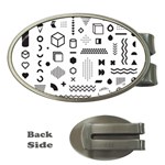 Pattern Hipster Abstract Form Geometric Line Variety Shapes Polkadots Fashion Style Seamless Money Clips (Oval) 