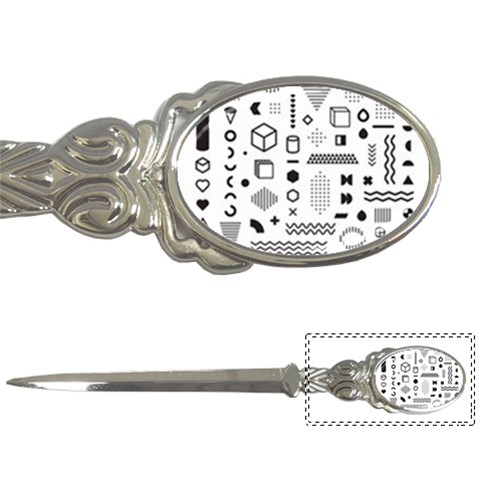 Pattern Hipster Abstract Form Geometric Line Variety Shapes Polkadots Fashion Style Seamless Letter Opener from ArtsNow.com Front