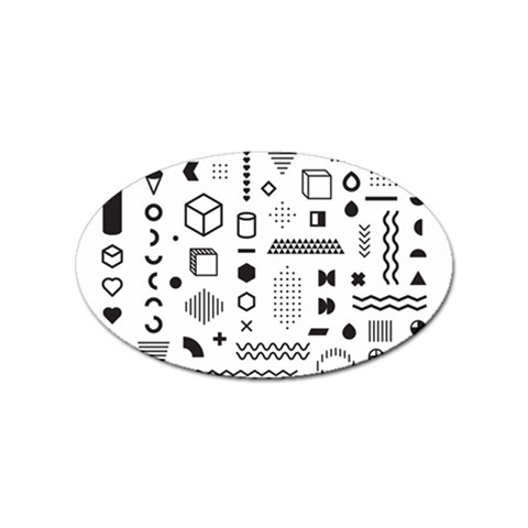 Pattern Hipster Abstract Form Geometric Line Variety Shapes Polkadots Fashion Style Seamless Sticker (Oval) from ArtsNow.com Front