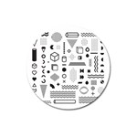 Pattern Hipster Abstract Form Geometric Line Variety Shapes Polkadots Fashion Style Seamless Magnet 3  (Round)
