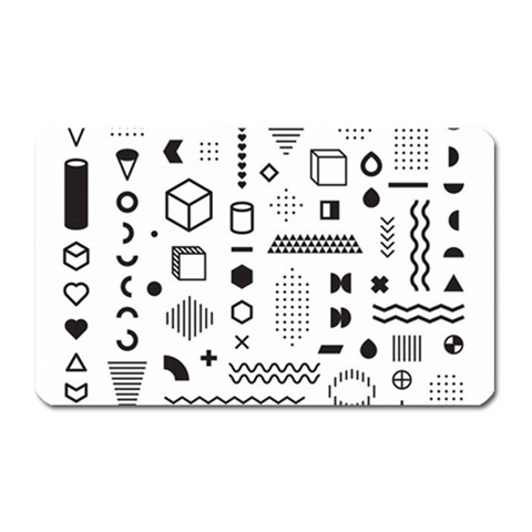 Pattern Hipster Abstract Form Geometric Line Variety Shapes Polkadots Fashion Style Seamless Magnet (Rectangular) from ArtsNow.com Front