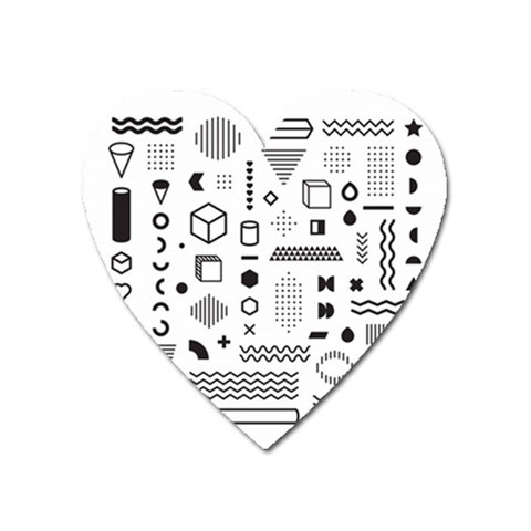 Pattern Hipster Abstract Form Geometric Line Variety Shapes Polkadots Fashion Style Seamless Heart Magnet from ArtsNow.com Front