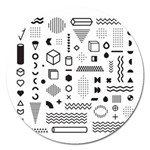 Pattern Hipster Abstract Form Geometric Line Variety Shapes Polkadots Fashion Style Seamless Magnet 5  (Round)