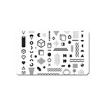 Pattern Hipster Abstract Form Geometric Line Variety Shapes Polkadots Fashion Style Seamless Magnet (Name Card)