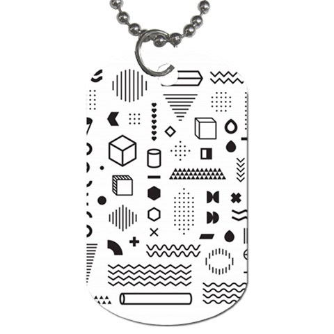 Pattern Hipster Abstract Form Geometric Line Variety Shapes Polkadots Fashion Style Seamless Dog Tag (One Side) from ArtsNow.com Front