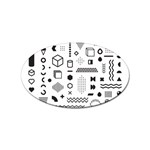 Pattern Hipster Abstract Form Geometric Line Variety Shapes Polkadots Fashion Style Seamless Sticker Oval (10 pack)