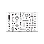 Pattern Hipster Abstract Form Geometric Line Variety Shapes Polkadots Fashion Style Seamless Sticker Rectangular (100 pack)